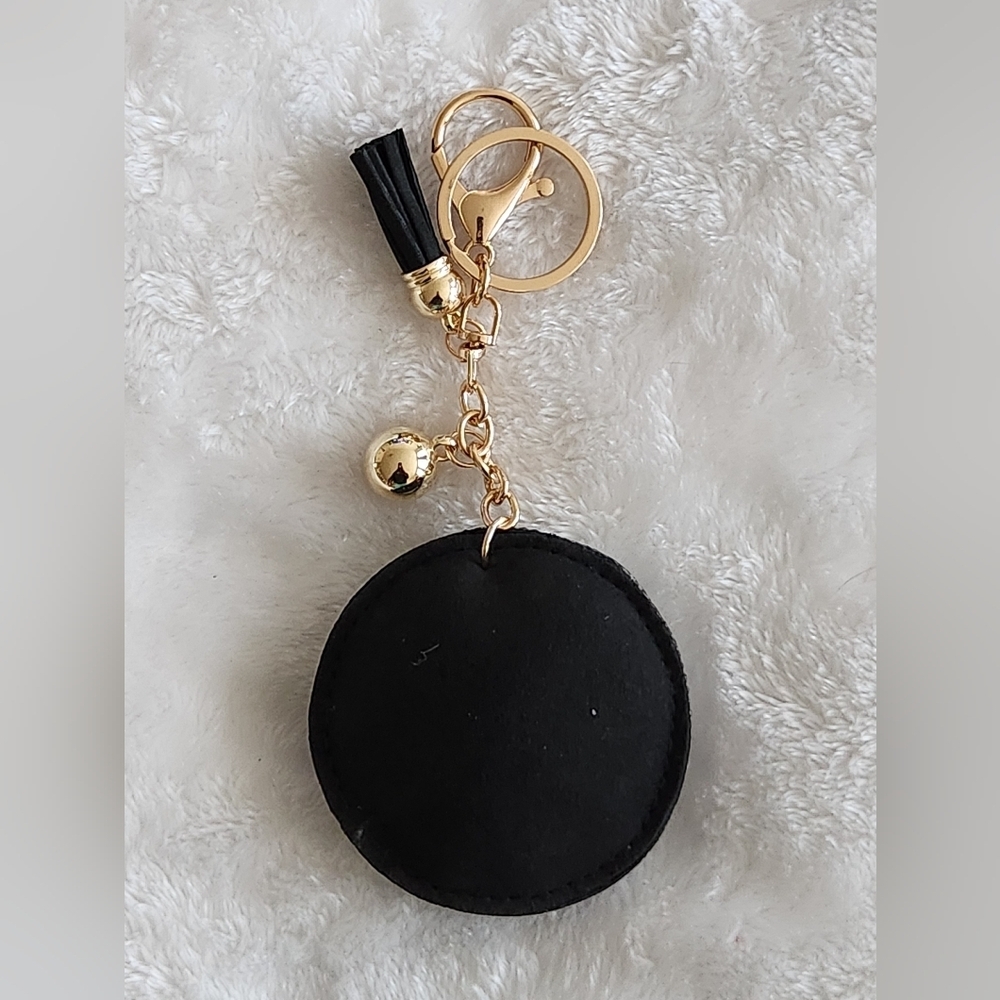 Libra Elegant Black and Silver Keychain Bag Charm - Picture 3 of 3